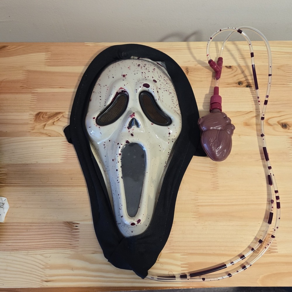 Scream Mask Blood Pump World Ghost Face Dry Blood Halloween Mask